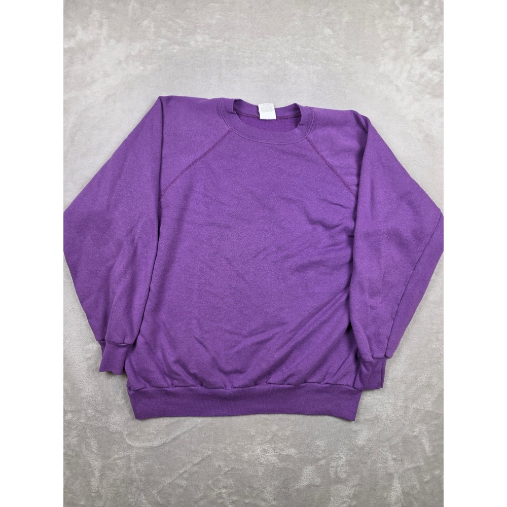 Vintage J.E. Morgan Fleecewise Sweatshirt Womens L Purple Raglan Made in USA